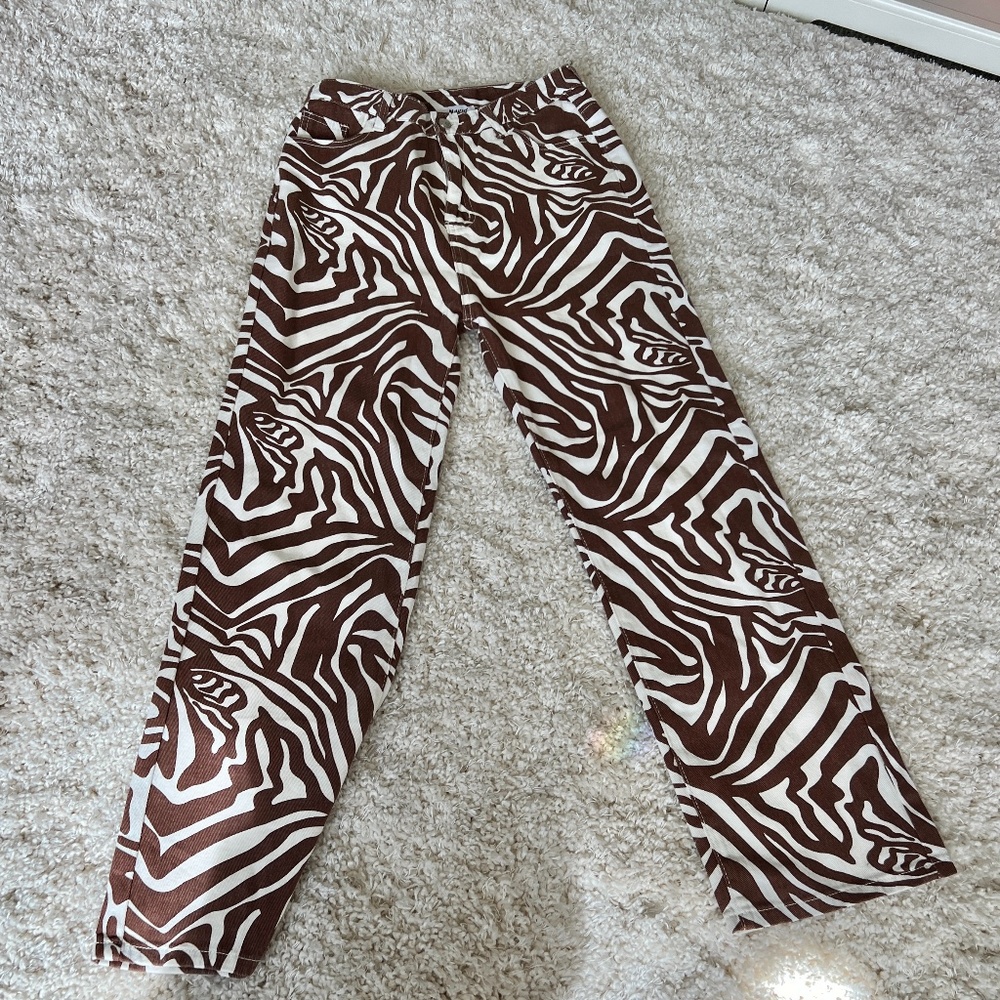 Brown Zebra Print Pants